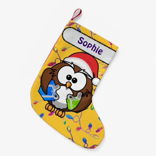 Sankt-Eule u. Weihnachtslichter Kleiner Weihnachtsstrumpf (Vorderansicht (hängend))