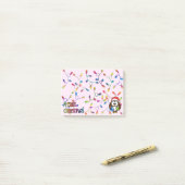 Sankt-Eule u. Weihnachtslichter Post-it Klebezettel (Auf Schreibtisch)