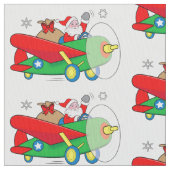 Sankt-Fliegen-Flugzeug mit Geschenken Stoff (Nahaufnahme)