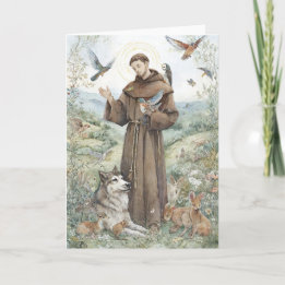 Sankt Franziskus von Assisi mit Tieren Karte