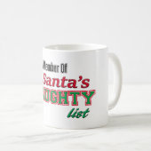 Sankt freche Listen-lustige WeihnachtsTasse Kaffeetasse (VorderseiteRechts)