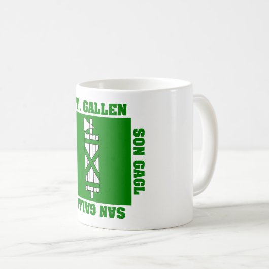 Sankt Gallen die Schweiz Bezirk-Flagge Kaffeetasse (VorderseiteRechts)