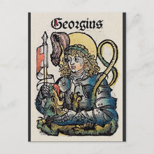 Sankt Georg aus der Nürnberger Chronik Postkarte