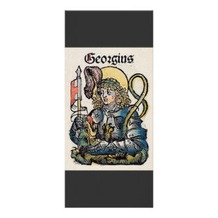 Sankt Georg aus der Nürnberger Chronik Werbekarte