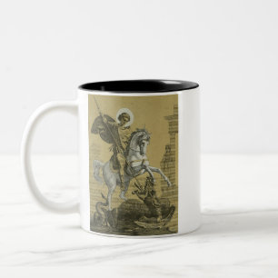 Sankt Georg – Premium "Sunburst Gold" Art Zweifarbige Tasse