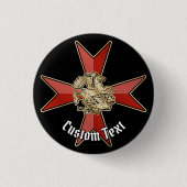 Sankt Georg über Malteserkreuz Button (Vorderseite)