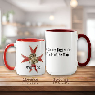 Sankt Georg über Malteserkreuz Tasse
