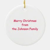 Sankt-Gürteltier-Weihnachten (weißer Hintergrund) Keramik Ornament (Hinten)