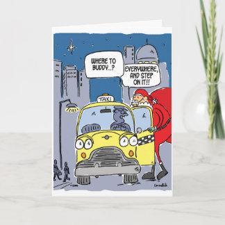 Sankt hagelt ein Taxi Feiertagskarte