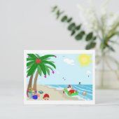 Sankt hawaiische Weihnachtspostkarte Feiertagspostkarte (Stehend Vorderseite)