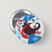 Sankt Helfer - frohe Weihnachten Button (Vorne & Hinten)