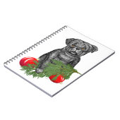 Sankt Helfer-   Schwarz-Mops-Welpe Notizblock (Linke Seite)