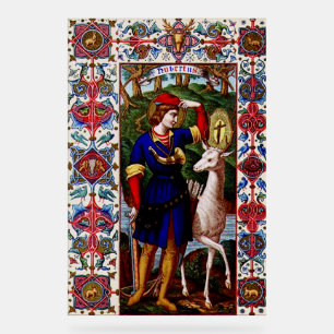 Sankt Hubert von Lüttich mit dem Hirsch Acrylschild