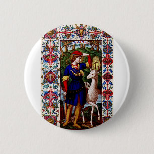 Sankt Hubert von Lüttich mit dem Hirsch Button