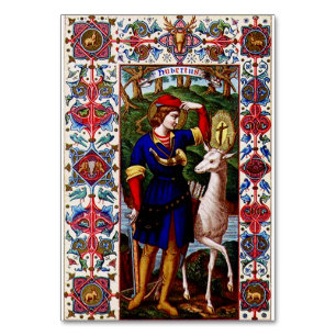 Sankt Hubert von Lüttich mit dem Hirsch Tischnummer