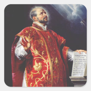Sankt Ignatius von Loyola Quadratischer Aufkleber