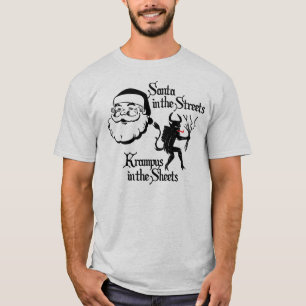 Sankt in den Straßen. Krampus in den Blättern T-Shirt