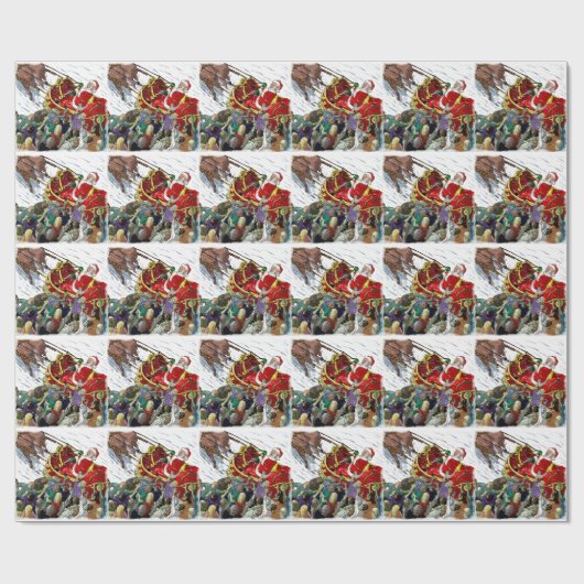 Sankt in Pferdeschlitten-kämpfendem Geschenkpapier (Flach)