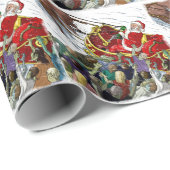 Sankt in Pferdeschlitten-kämpfendem Geschenkpapier (Rolleneckpunkt)