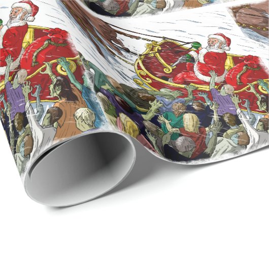 Sankt in Pferdeschlitten-kämpfendem Geschenkpapier (Rolleneckpunkt)