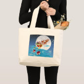 Sankt in seinem Schlitten Jumbo Stoffbeutel (Vorderseite (Produkt))