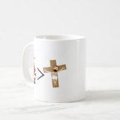 Sankt ist größer als Jesus Kaffeetasse (Vorderseite Links)
