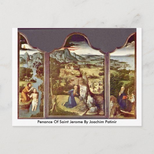 Sankt Jerome durch Joachim Patinir Postkarte (Vorderseite)