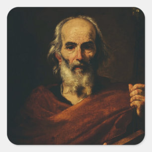 Sankt Josef von Jusepe de Ribera Quadratischer Aufkleber