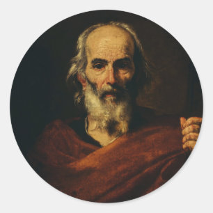 Sankt Josef von Jusepe de Ribera Runder Aufkleber