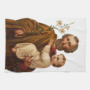 Sankt Joseph Beschützer der Heiligen Familie Geschirrtuch