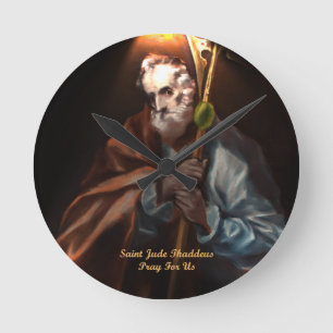 Sankt Judas Thaddäus Runde Wanduhr