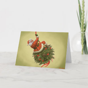 Sankt kam wie ein ruinierender Ball herein Feiertagskarte