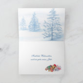 Sankt-Kätzchen, Bäume, stellt deutsches Feiertagskarte (Innenseite)