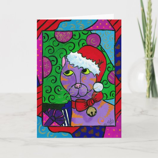 Sankt-Katze Feiertagskarte (Vorderseite)