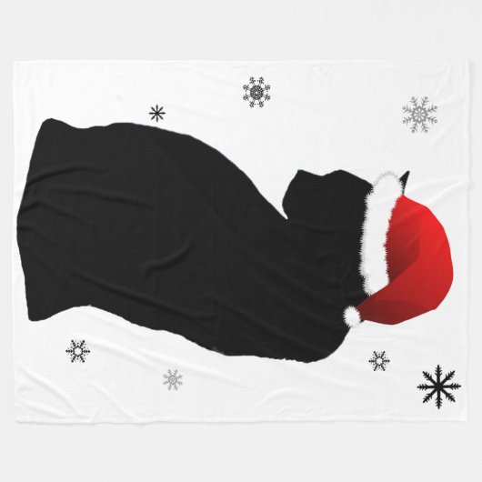 Sankt-Katze mit Schnee-Fleece-Decke Fleecedecke (Vorderseite (Horizontal))