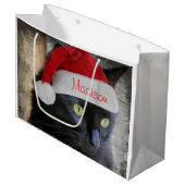 Sankt-Katzen-Geschenk-Tasche, fertigen mit Namen Große Geschenktüte (Vorderseite Schrägansicht)