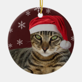 Sankt-Katzen-Weihnachtsverzierung Keramik Ornament