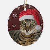 Sankt-Katzen-Weihnachtsverzierung Keramik Ornament (Links)