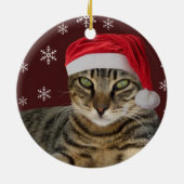 Sankt-Katzen-Weihnachtsverzierung Keramik Ornament (Hinten)