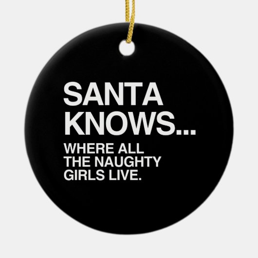 SANKT KENNT, WO ALLE FRECHEN MÄDCHEN LEBEN - .PNG KERAMIKORNAMENT (Vorne)