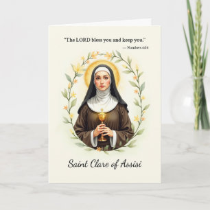 Sankt Klara von Assisi Gottes Frieden und Segen Karte