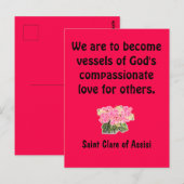 Sankt Klara von Assisi Postkarte (Vorne/Hinten)