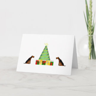 Sankt kleine Helfer Airedale-Weihnachtskarte Feiertagskarte