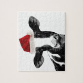 Sankt-Kuh - Holstein-Molkereiweihnachtskuh Puzzle (Vertikal)