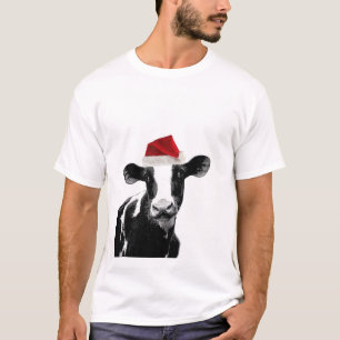 Sankt-Kuh - Milchkuh-tragende Weihnachtsmannmütze T-Shirt