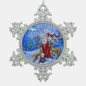 "Sankt, liebe" Verzierung Schneeflocken Zinn-Ornament (Vorderseite)