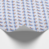 Sankt liefert Geschenke im Flugzeug Geschenkpapier (Ecke)