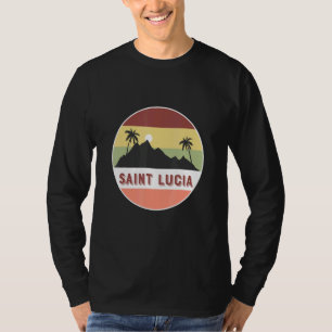 Sankt Lucia Berg und Palmen T-Shirt