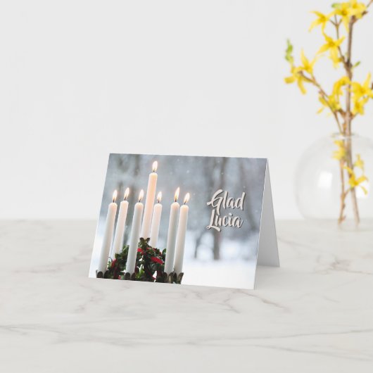 Sankt Lucia | Luciafest Karte (Gelbe Blume)