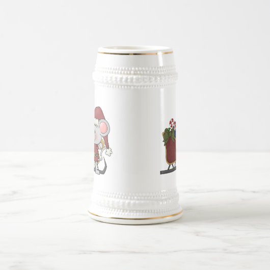 Sankt-Maus mit Schlitten Bierglas (Mittel)